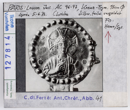 Vorschaubild Christus segnend, Kreuzfragment aus Syrien, 5-6. Jhd., Paris, Louvre, Inv. AC 96-97 Diasammlung